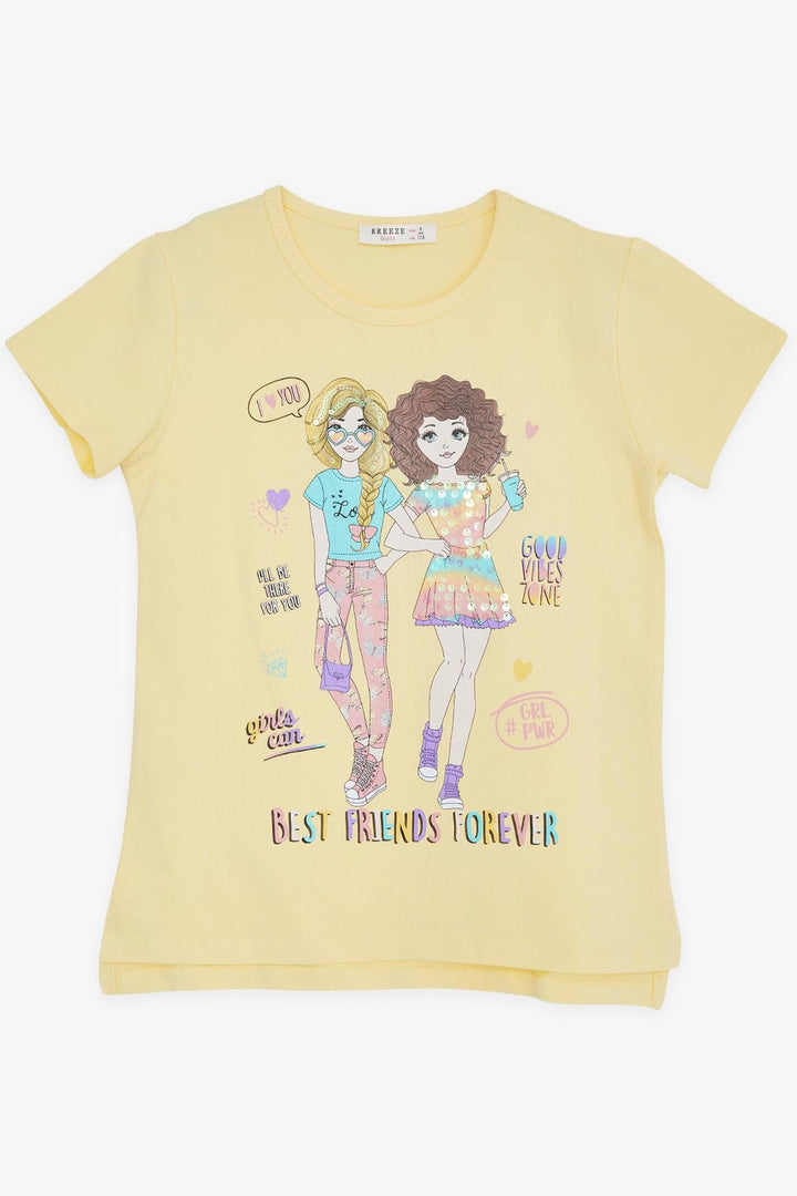 BRE Breeze Girl's T-shirt Friendship Themed 82 Years, Yellow - Ulm