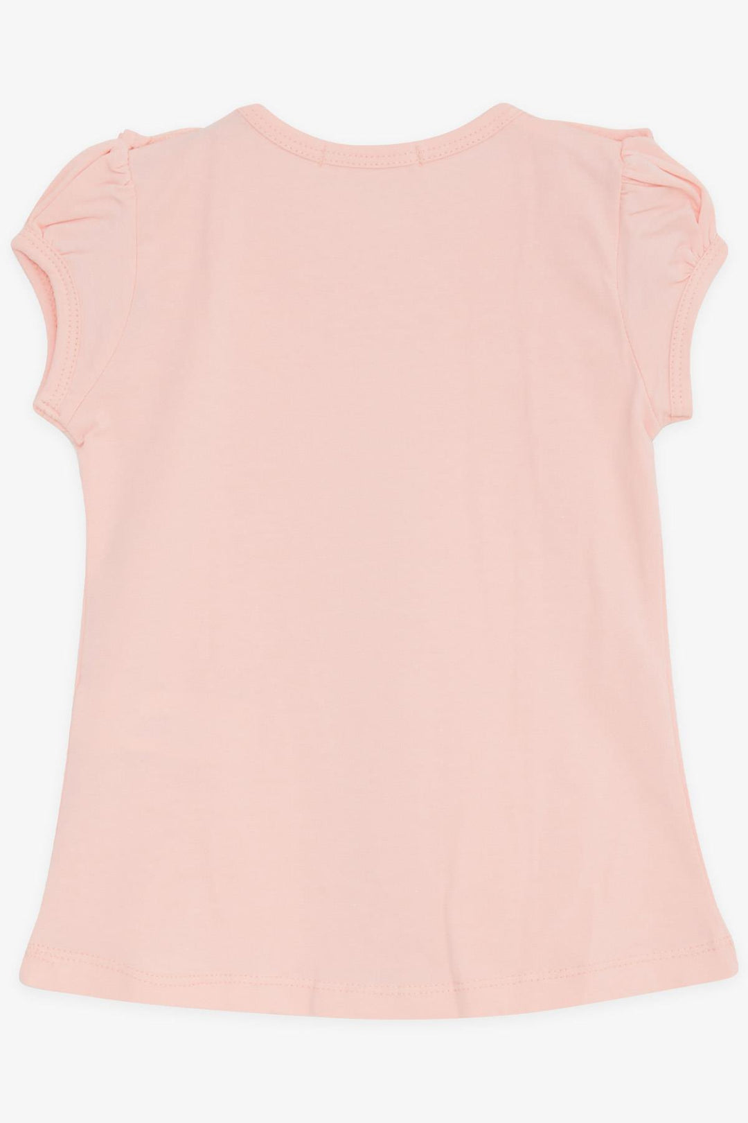 BRE Breeze Girl's T-Shirt with Ruffled Guipure Embroidery, 3-8 Years, Salmon - Maddaloni