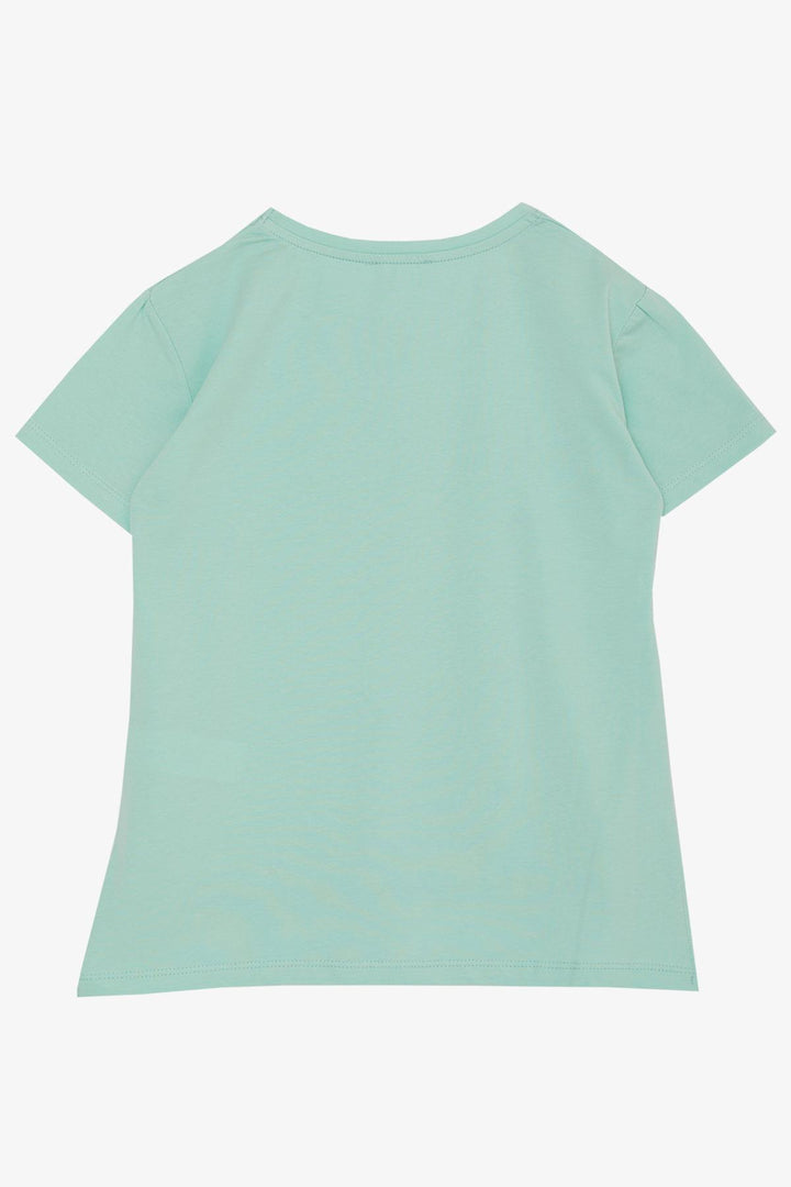 BRE Breeze Girl's T-shirt Cool Girl Printed 84 Years, Aqua Green - Greer