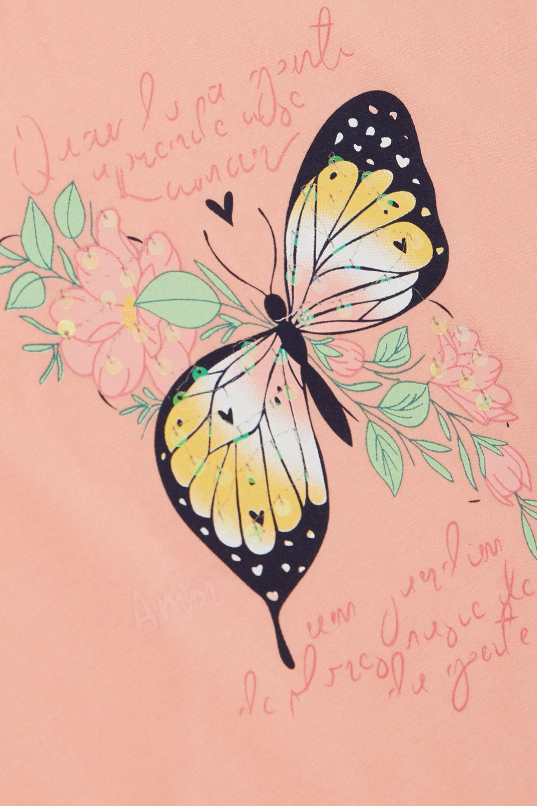 Футболка Breeze Girl's Butterfly Printed 106 лет, лосось - Accrington