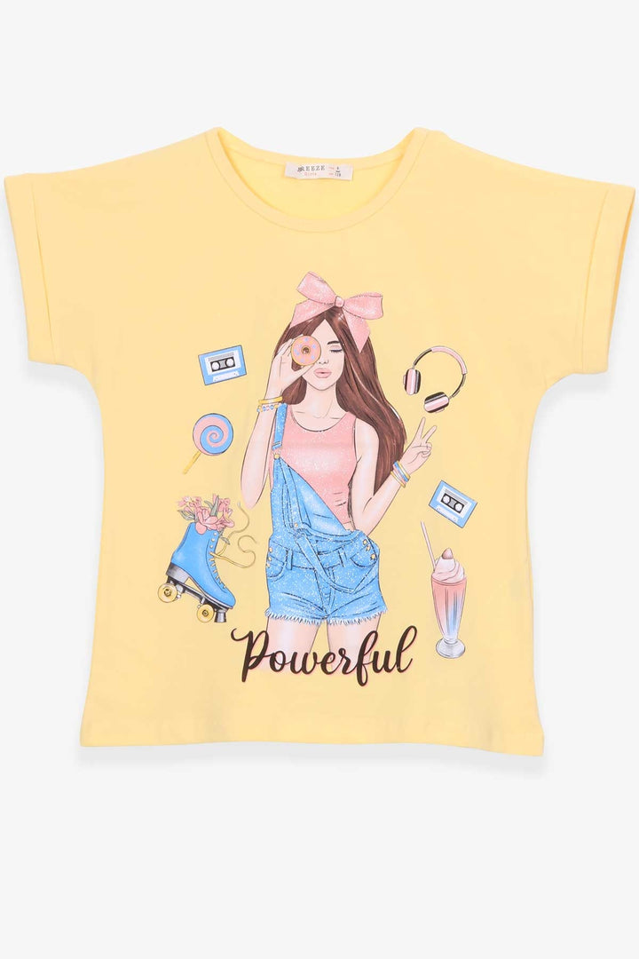 Футболка для девушки Breeze Girl Girl Printed 84 года, желтый - Towson