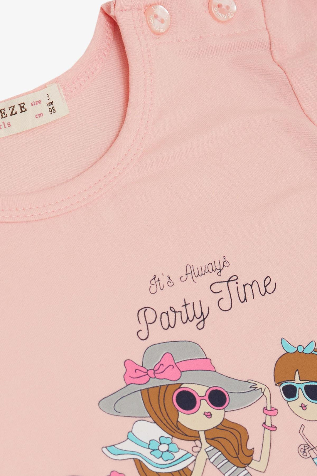 Bre Breeze Girl's Fot Time Time Happy Girls Printed 2-6 лет, Pink-Toole