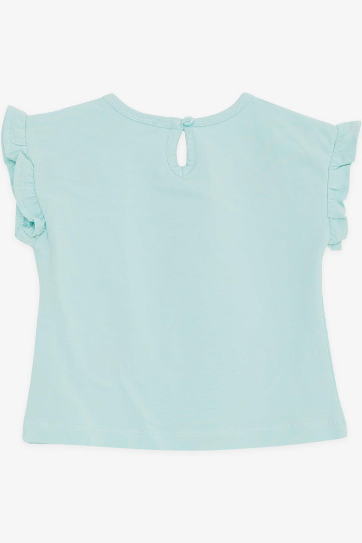 BRE Breeze Girl's T-Shirt with Sequined Colorful Strawberry Print, 1.5-5 Years, Aqua Green - Nashville