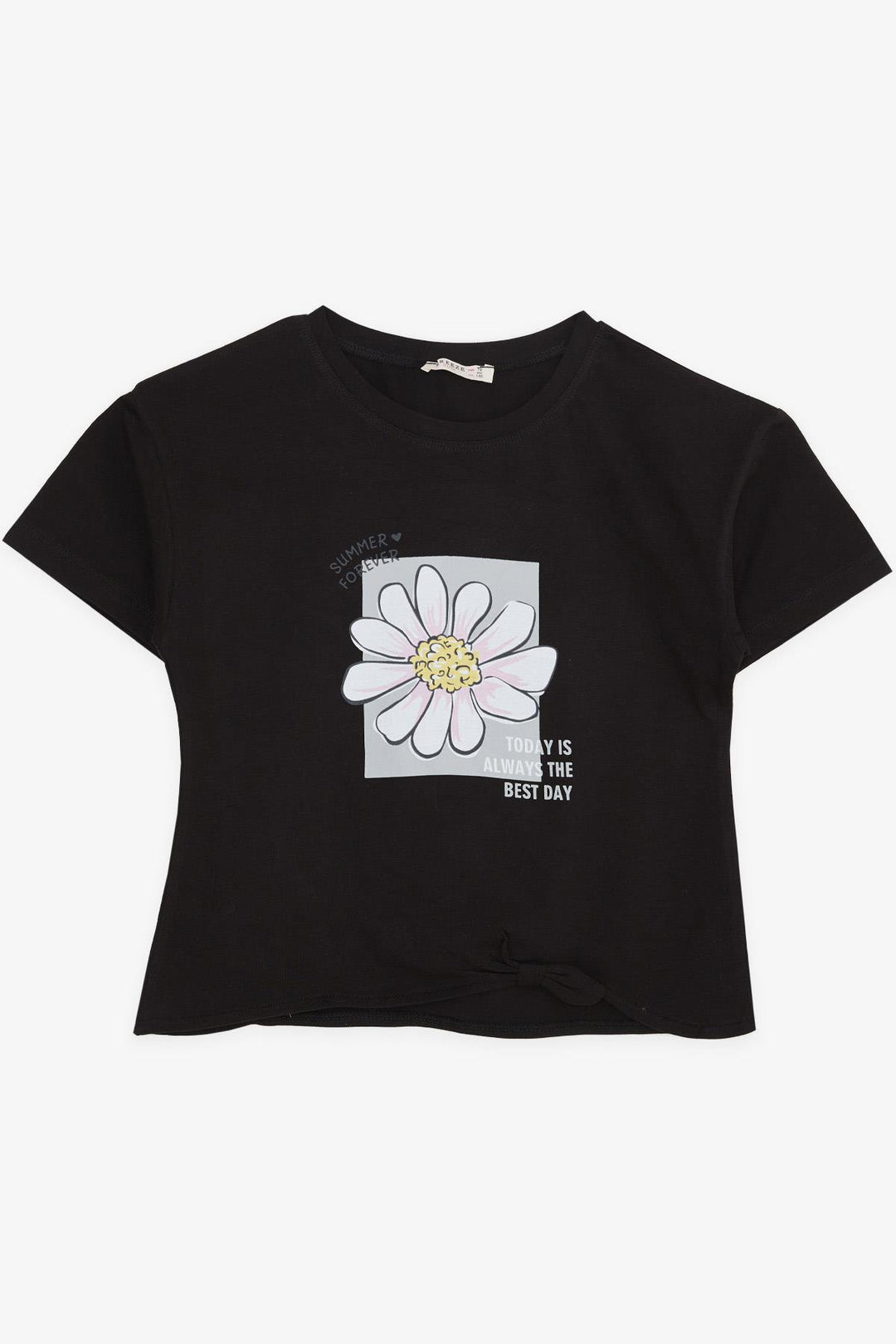 BRE Breeze Girl's T-shirt Summer Themed Flower Patterned 94 Years, Black - Chicoloapan