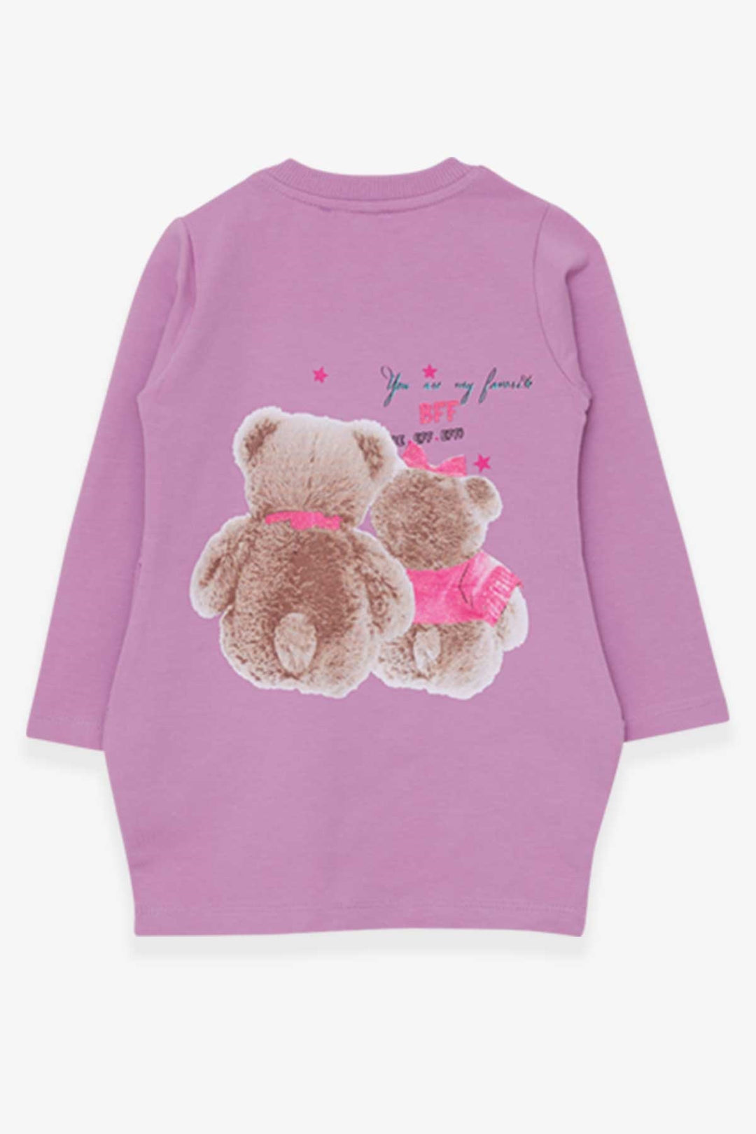 BRE Breeze Girl's Tunic with Teddy Bear Print Glittery 1.5-5 Years, Lilac - New Orleans