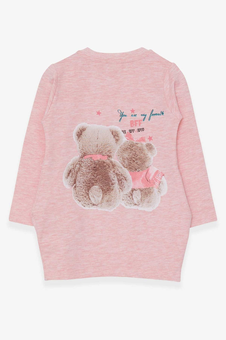 BRE Breeze Girl's Tunic with Teddy Bear Print Glittery 1.5-5 Years, Salmon Melange - Roseville