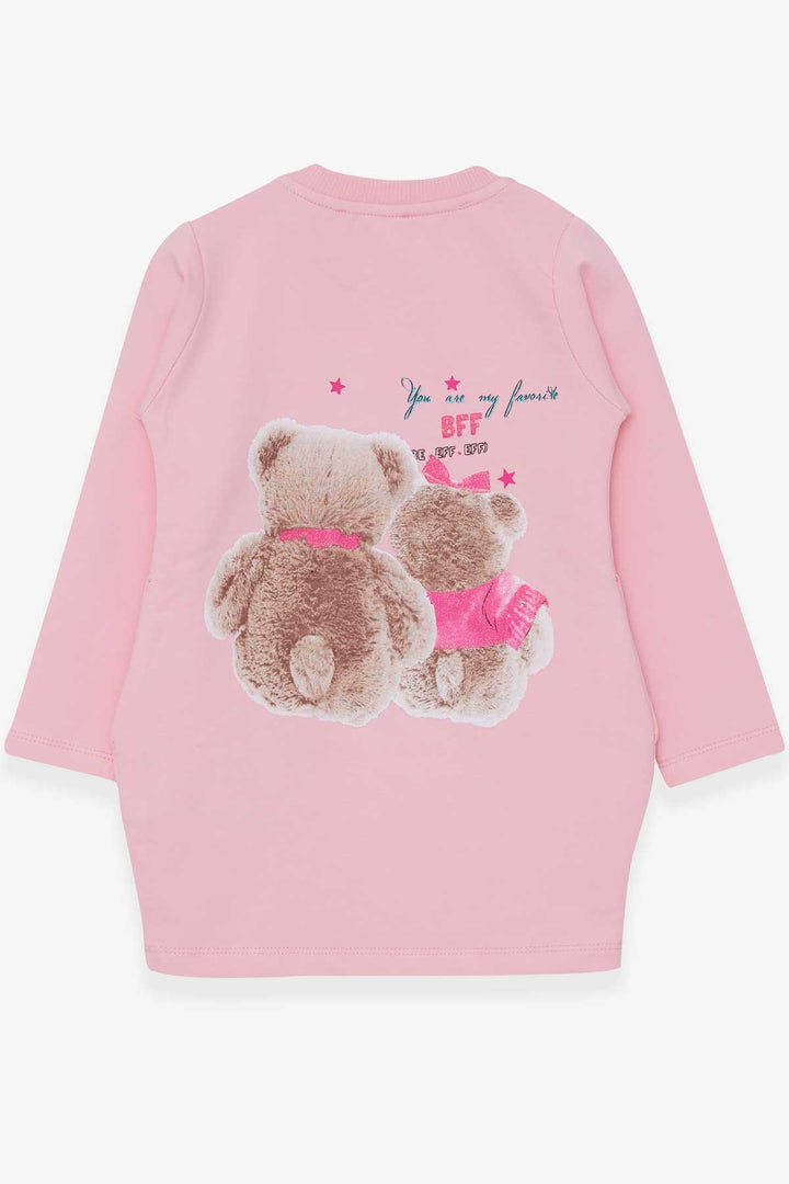 BRE Breeze Girl's Tunic with Teddy Bear Print Glittery, 1.5-5 Years, Powder - Shelton