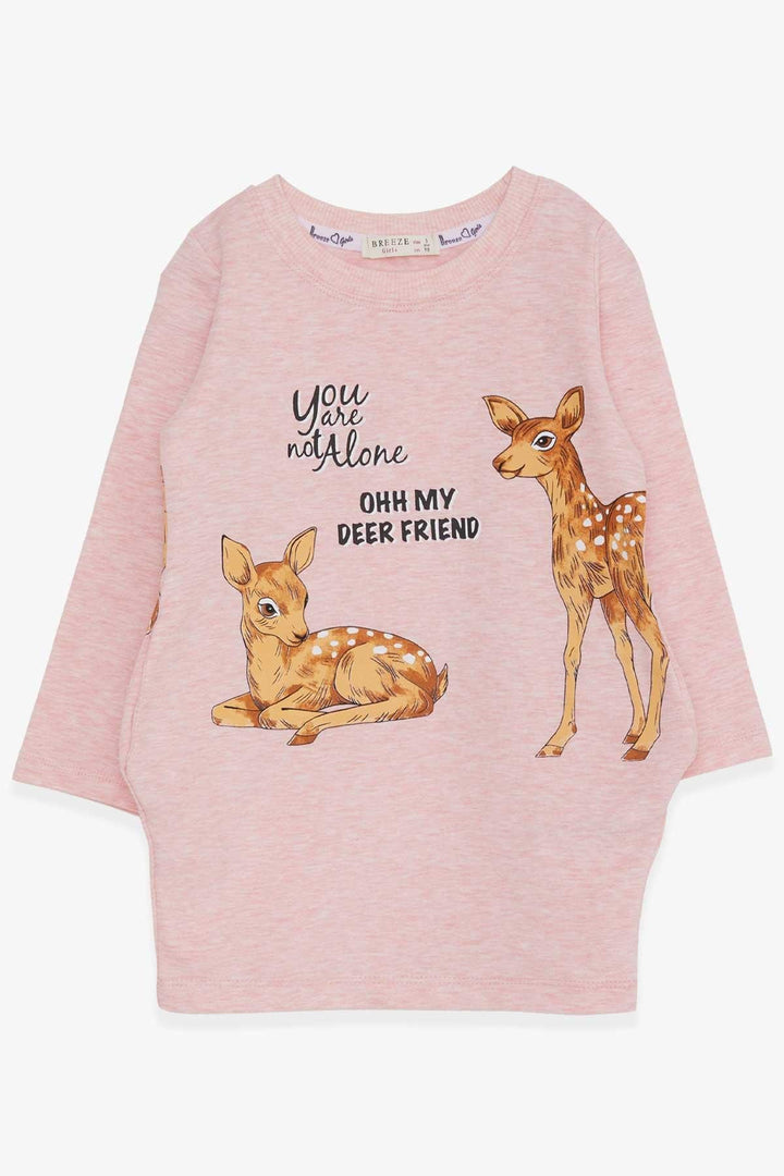 BRE Breeze Girl's Tunic with Fawn Print 1.5-5 Years, Salmon Melange - Zaanstad