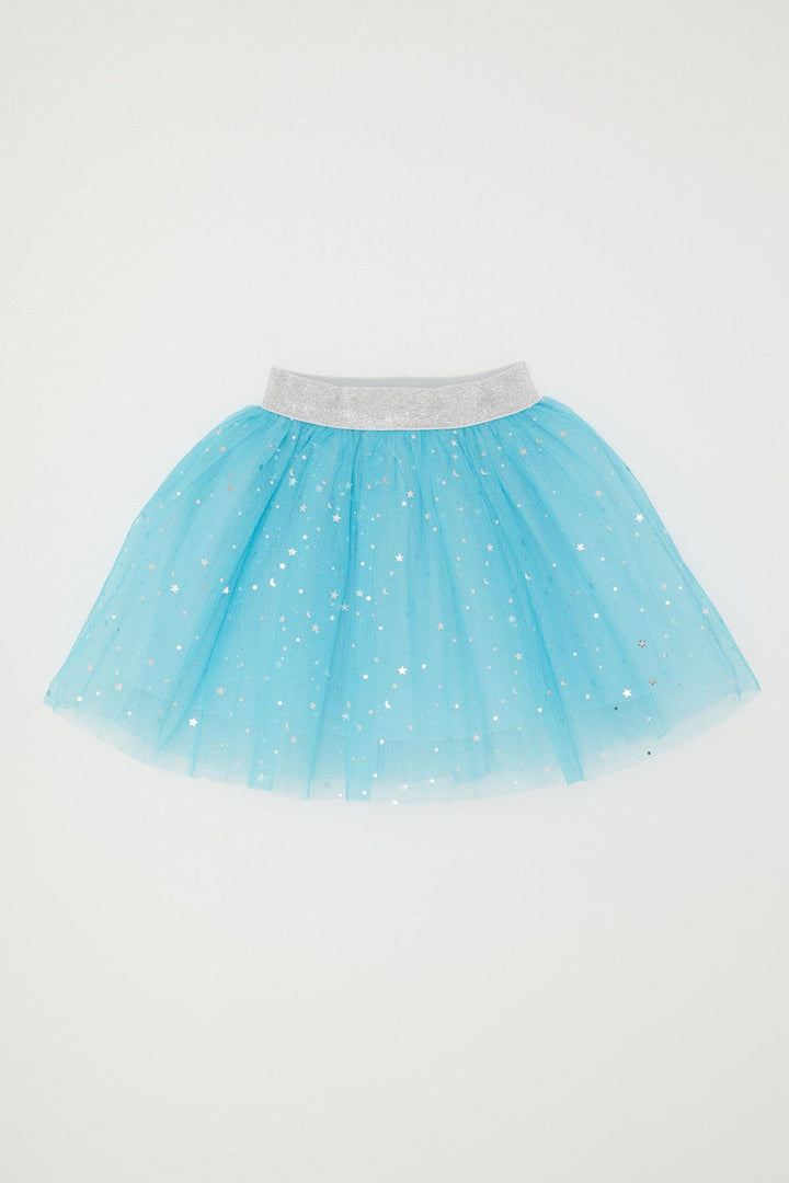 BRE Breeze Girl's Tutu Skirt with Moon & Star Pattern, 52 Years, Blue - Durango