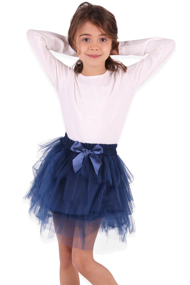 BRE Breeze Girl's Tutu Skirt 32 Years, Navy Blue - Padova