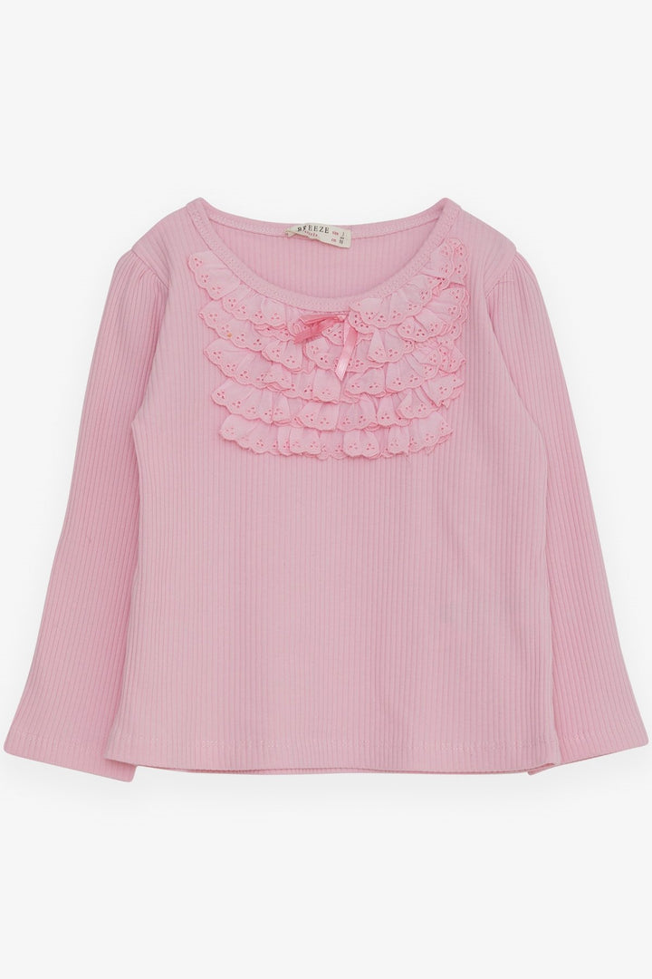 Bre Breeze Girl Child Blouse с кружевным луком 3-8 лет, Pink - Alvarado