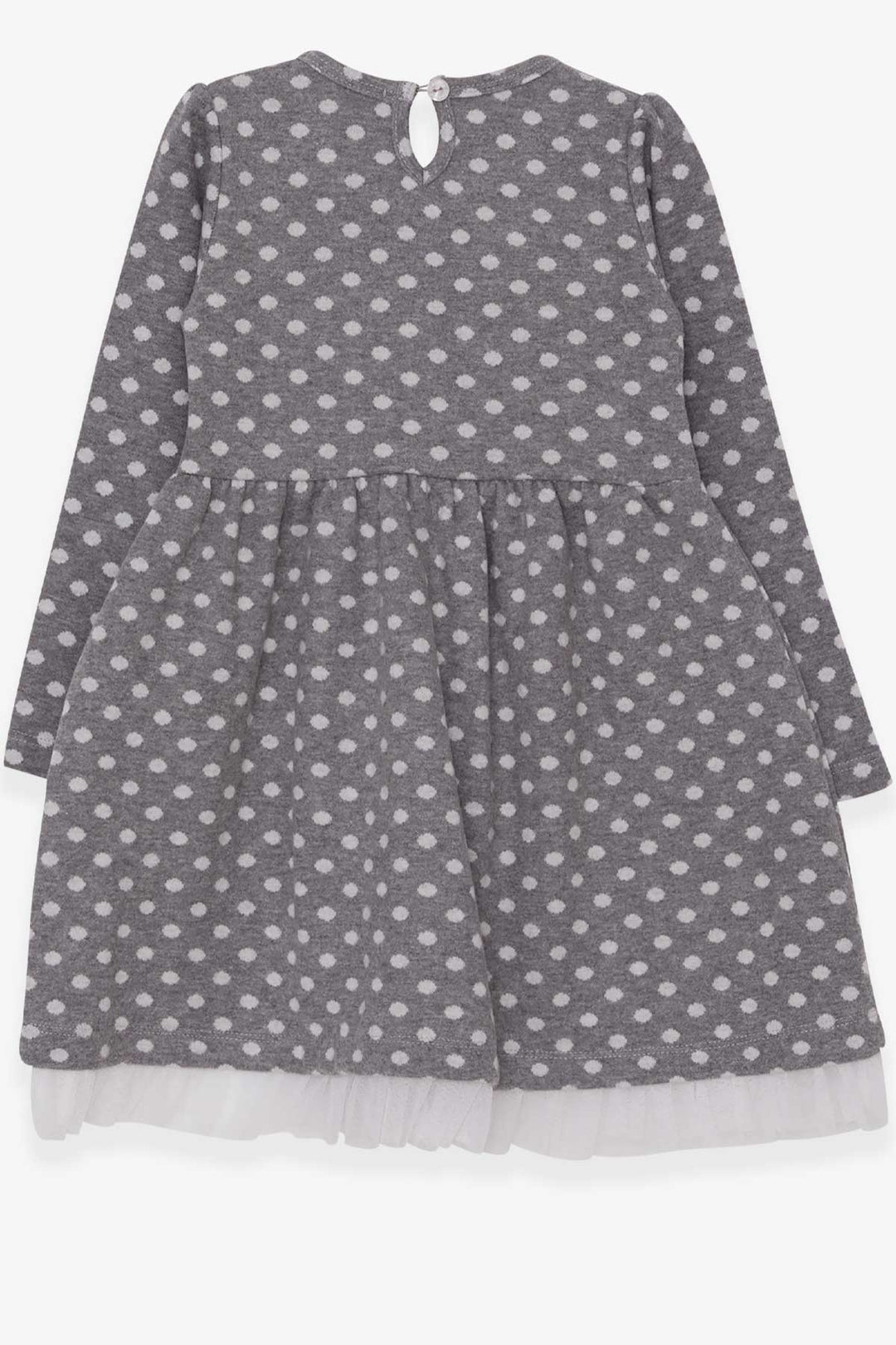 BRE Breeze Girl Child Long Sleeve Dress Polka Dot White Flowered 3-7 Years, Gray - West Covina