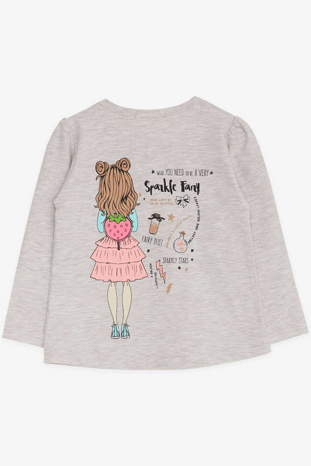 Bre Breeze Girl Child Fit Fit Printed 1-4 года, бежевый Melange-Оливковая ветка