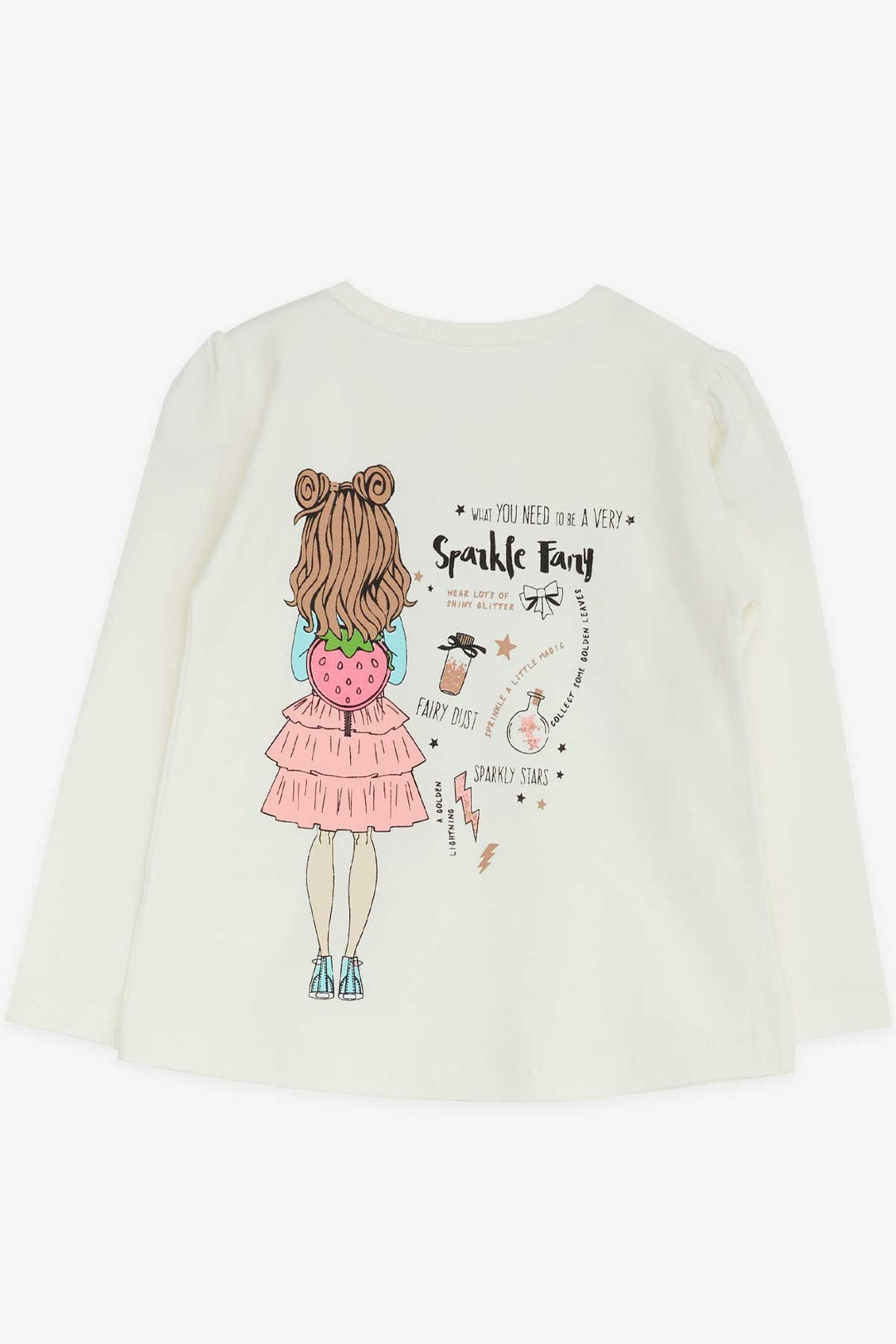 BRE Breeze Girl Child Long Sleeve T-Shirt Printed 1-4 Years, Ecru - Venlo