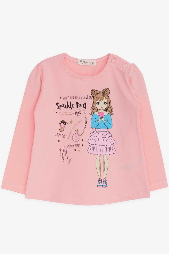 BRE Breeze Girl Child Long Sleeve T-Shirt Printed 1-4 Years, Powder - San Juan