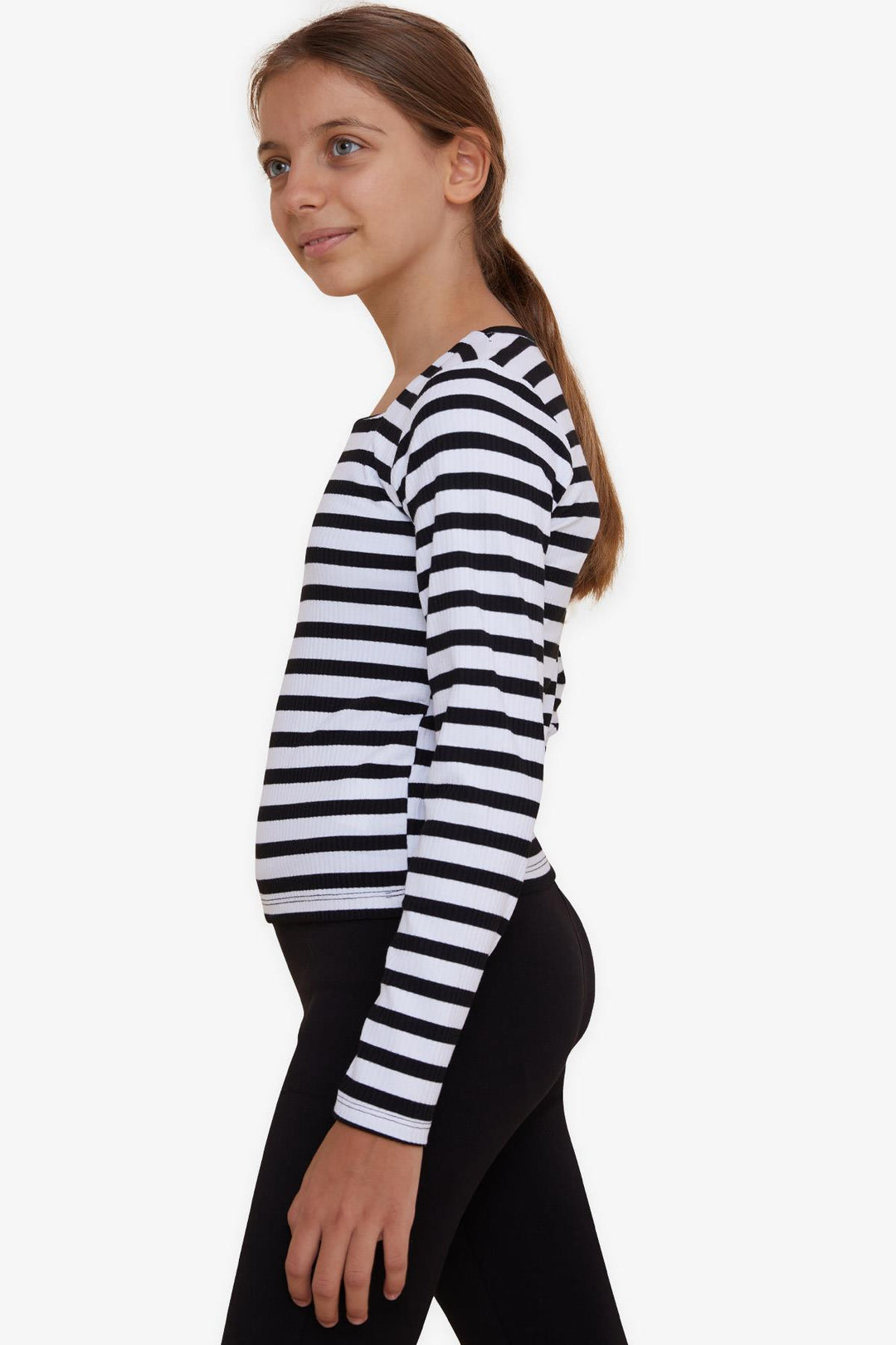 BRE Breeze Girl Child Long Sleeve T-Shirt Striped Square Neck 94 Years, Mixed Color - Saint-Martin-d’Hères