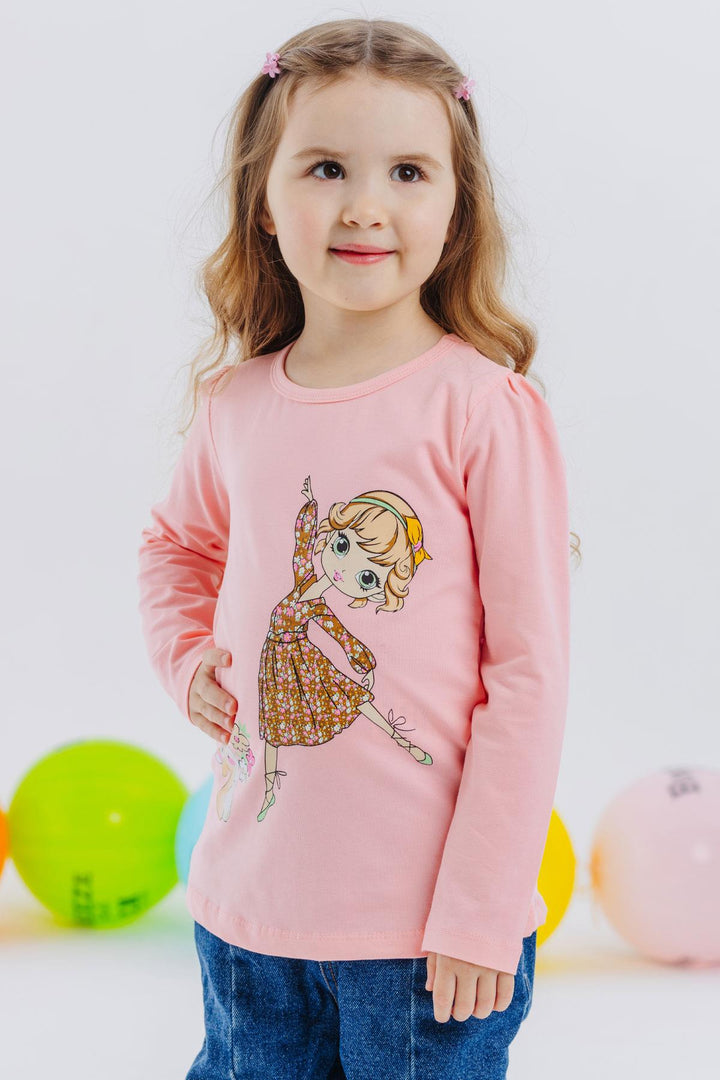 BRE Breeze Girl Child Long Sleeve T-shirt Friendship Themed Dancer Girl Printed 2-6 Years, Pink - Châteauroux