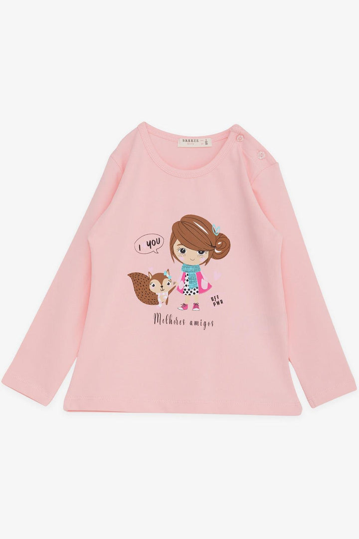 BRE Breeze Girl Child Long Sleeve T-Shirt Friendship Themed Girl Printed 1-4 Years, Pink - Menomonee Falls