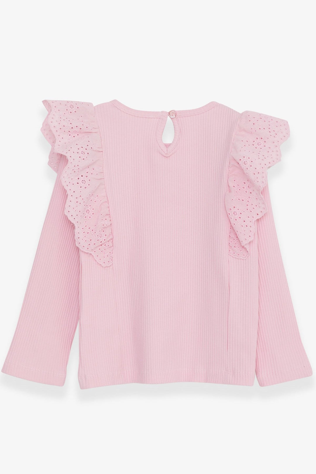 BRE Breeze Girl Child Long Sleeve T-Shirt with Lace, 3-8 Years, Pink - Carson