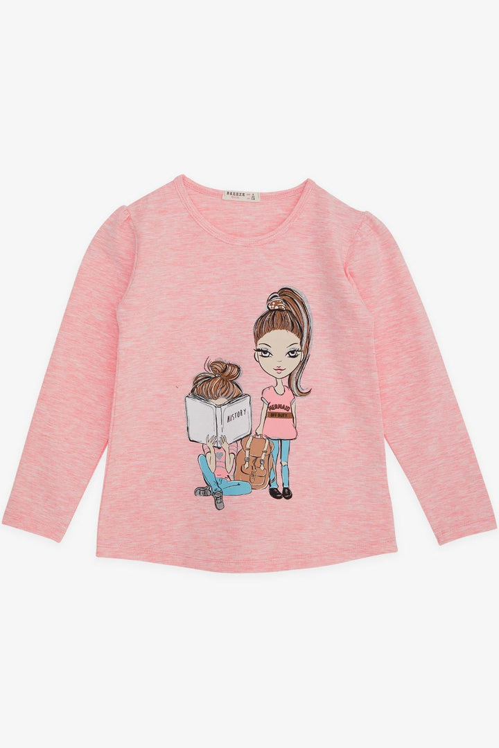 Bree Exe Girl Child Child Fit Fit Fit Fit Girl Bakılı 4-9 лет, лосось Меланж-Вила до Конде