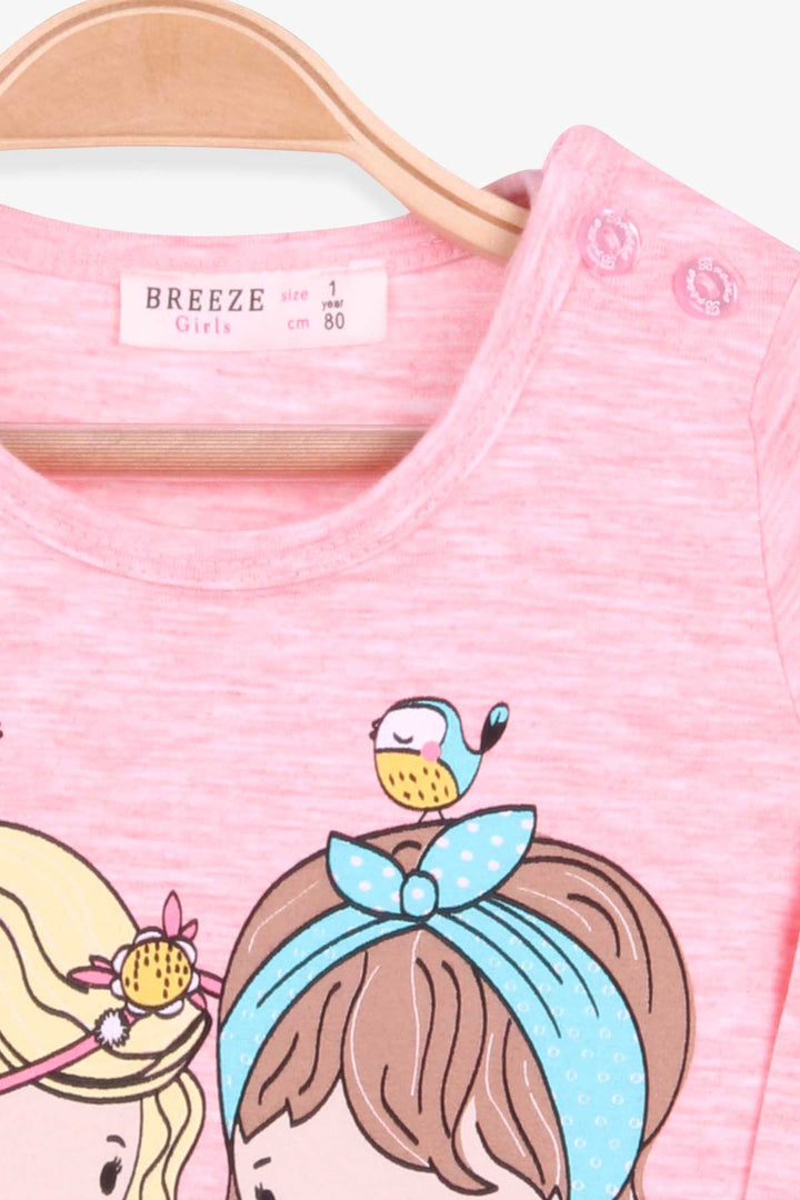 BRE Breeze Girl Child Long Sleeve T-Shirt Girl Child Printed 1-4 Years, Salmon Melange - Oaxaca