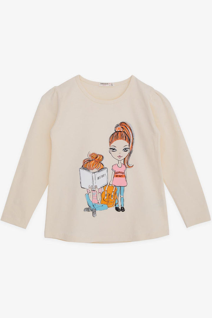 Bree Exe Girl Child Fit Fit Fit Fit Shirt Girl Проверяла 4-9 лет, крем-sfântu-gheorghe