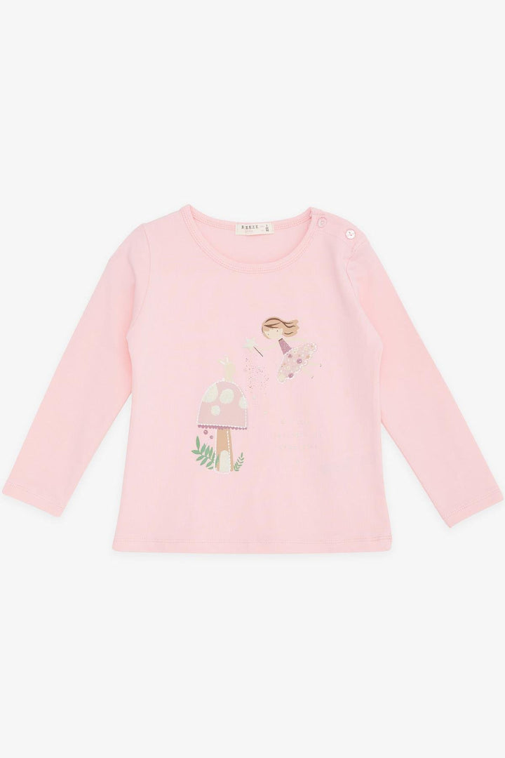 BRE Breeze Girl Child Long Sleeve T-Shirt Happiness Themed Girl Printed 1-4 Years, Pink - Jiquílpan de Juárez