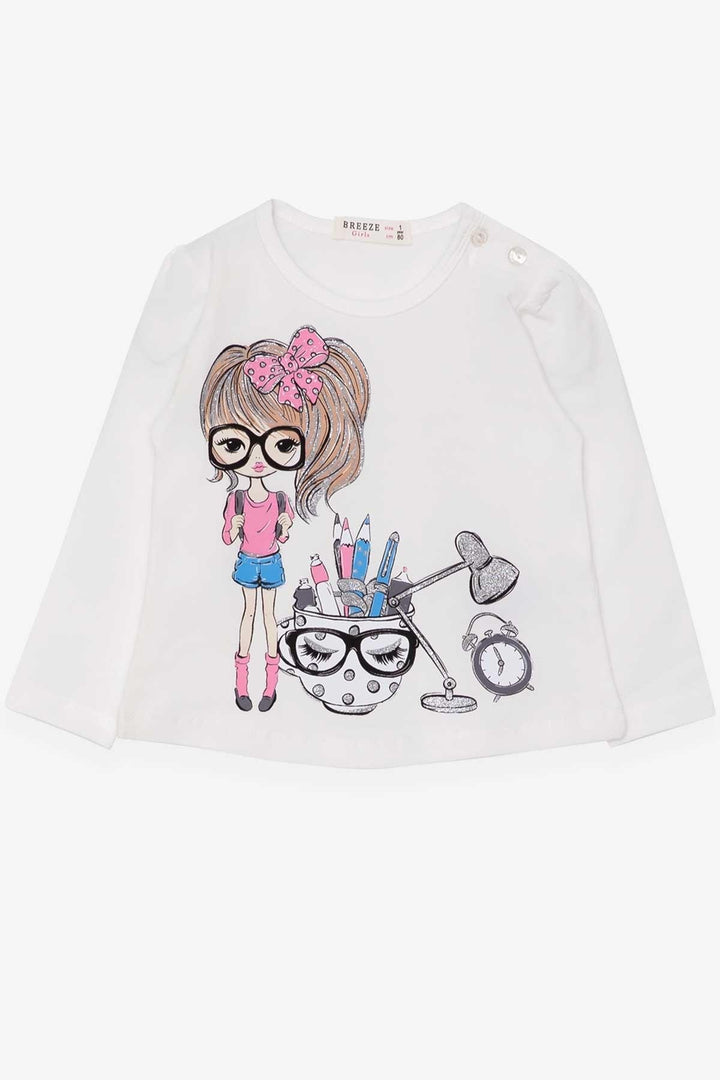 Bree Exe Girl Child Fut Fit Fut с Painter Girl Print, 1-4 года, Ecru-Guadalupe