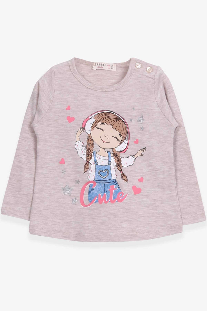 Bre Breeze Girl Child Fuse Fort Mite Girl Printed 1-4 года, бежевый Melange-Annemasse