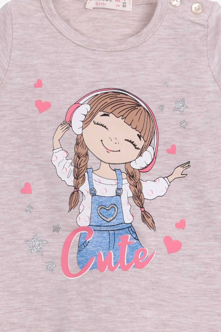 Bre Breeze Girl Child Fuse Fort Mite Girl Printed 1-4 года, бежевый Melange-Annemasse