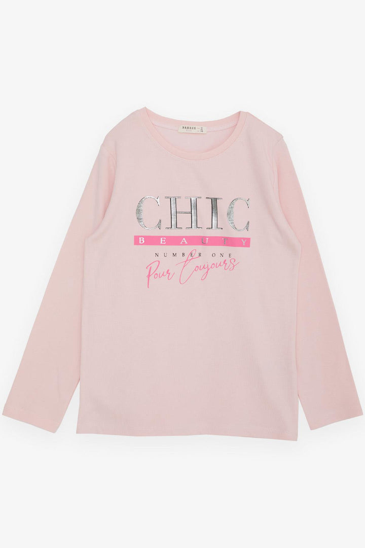 Bree Exe Girl Child Fit Fit Fut с блестящим печатным текстом, 94 года, порошок - katwijk