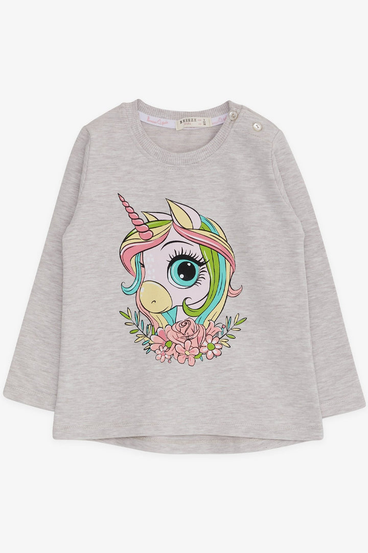 Bree Exe Girl Child Function Foot Printing Unicorn Printed 1,5-5 лет, Beige Melange-Pesaro