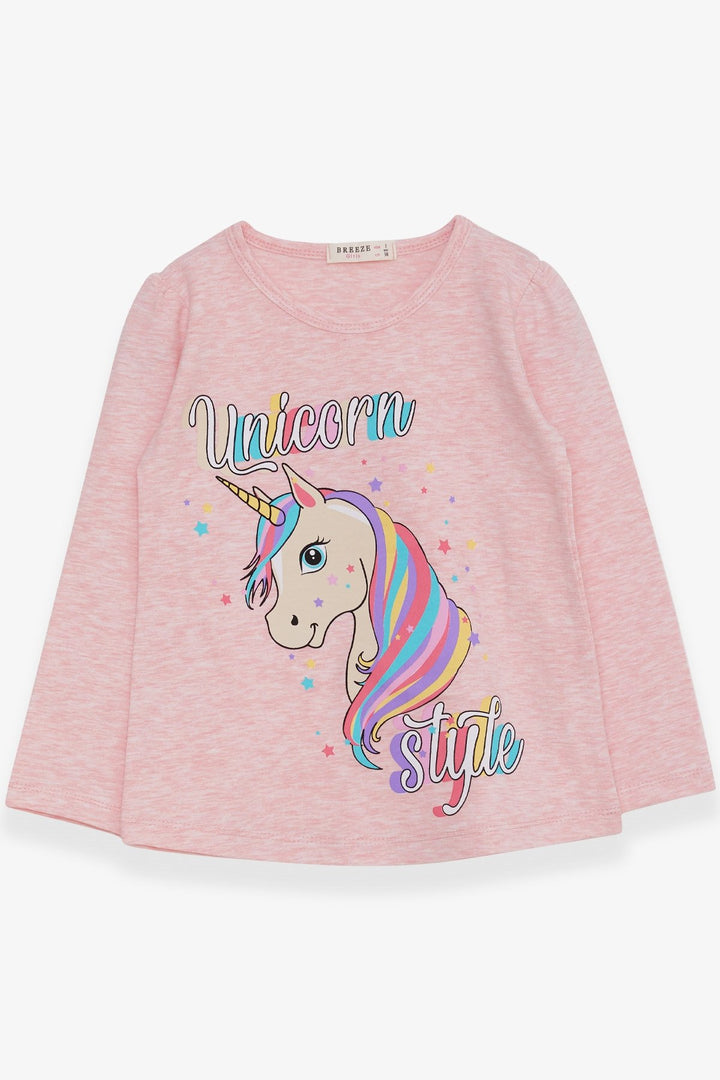 Bre Breeze Девушка для детей с длинным рукавом Unicorn 2-6 лет, лосось Melange-Evergem