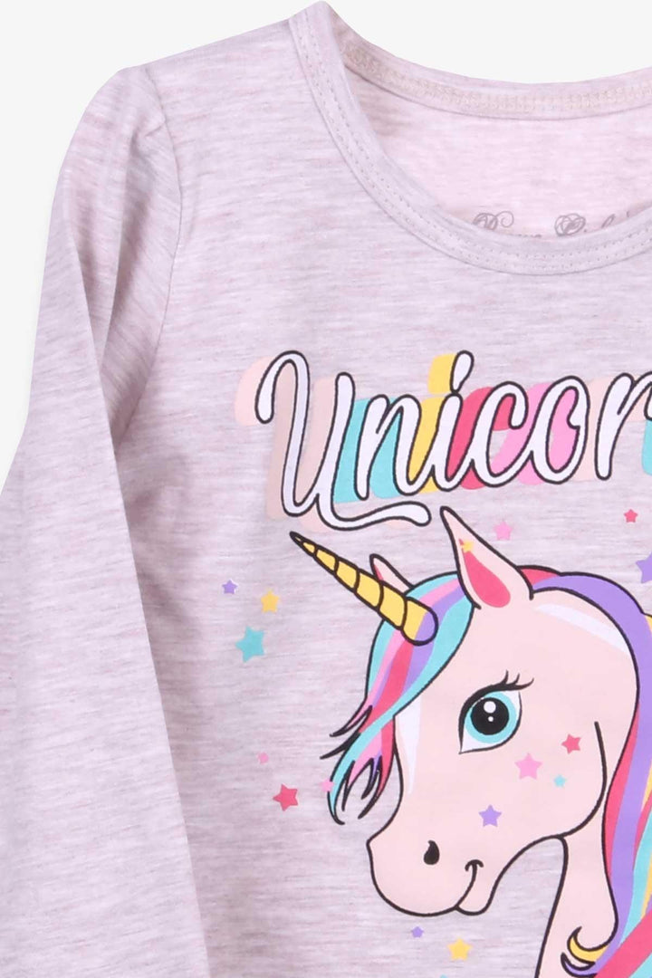 Bre Breeze Девушка для детей с длинным рукавом Unicorn 2-6 лет, бежевый Melange-Chino