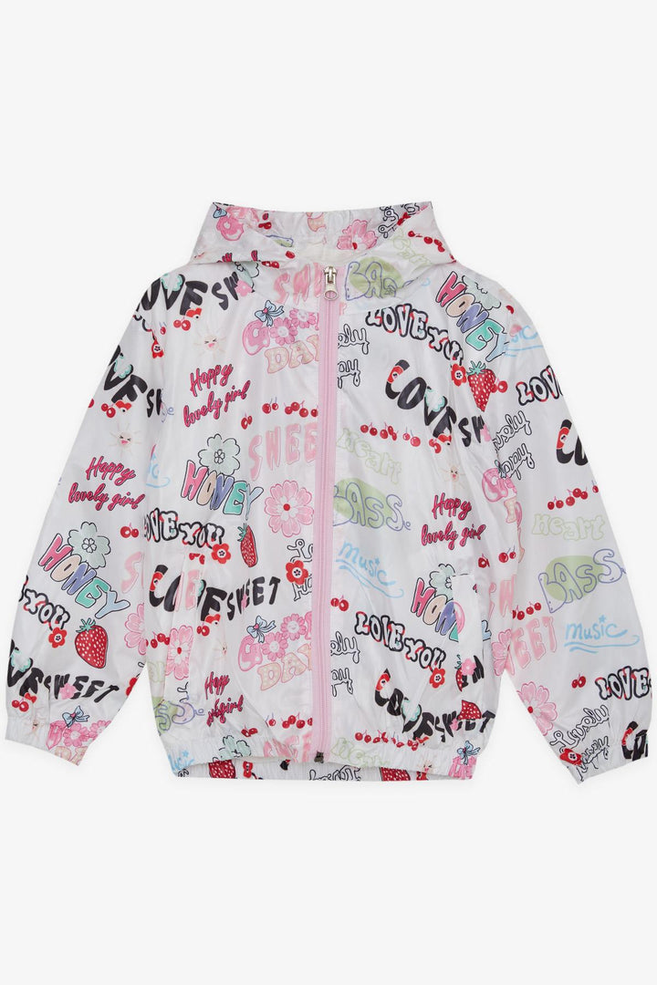 Bre Breeze Girl Child Raincoat Fruit Party Themed Summer Patchered 1-5 лет, белый - Вашингтон