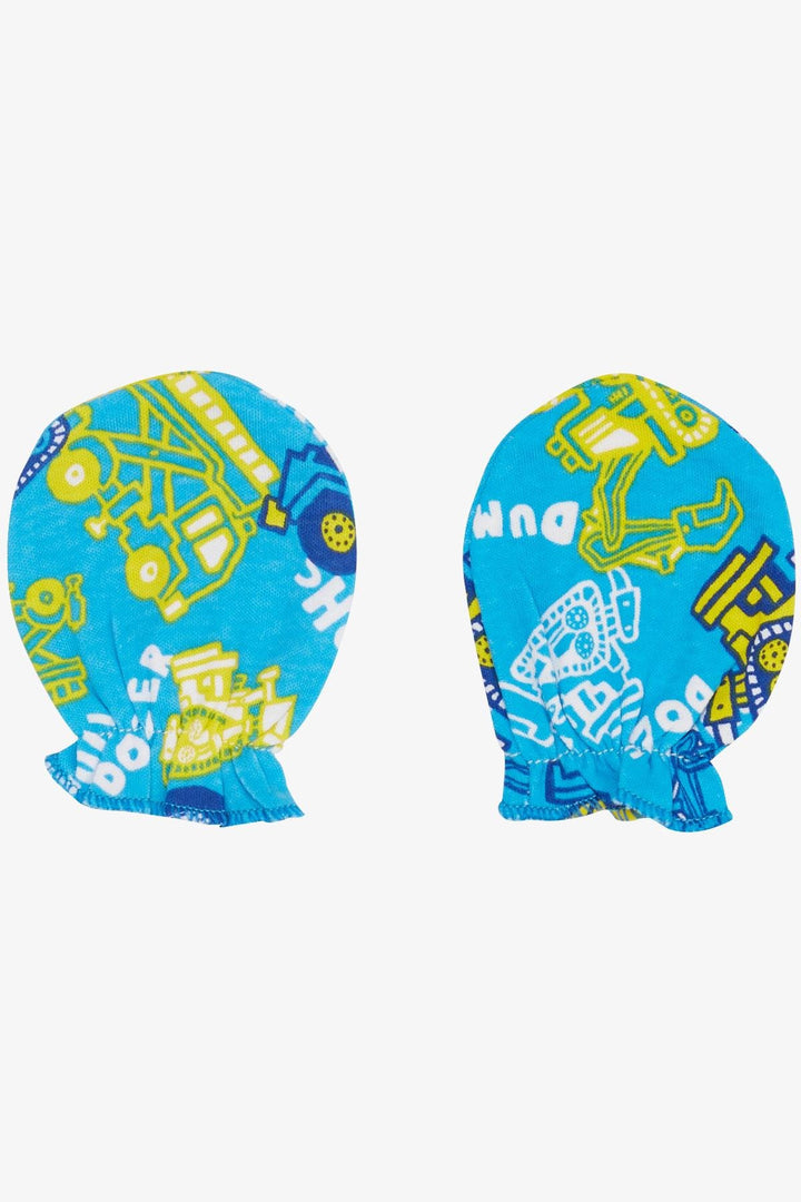 BRE Breeze Newborn Baby Mittens with Construction Machine Print Blue - La Vergne