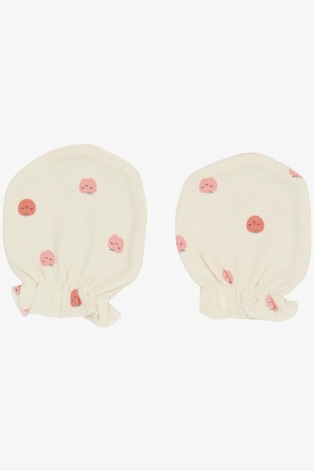 BRE Breeze Newborn Baby Mittens Cute Cheek Patterned Cream - Châteauguay