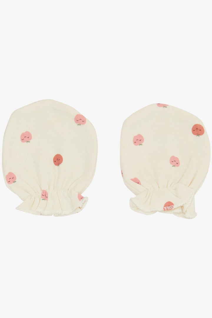 BRE Breeze Newborn Baby Mittens Cute Cheek Patterned Cream - Châteauguay