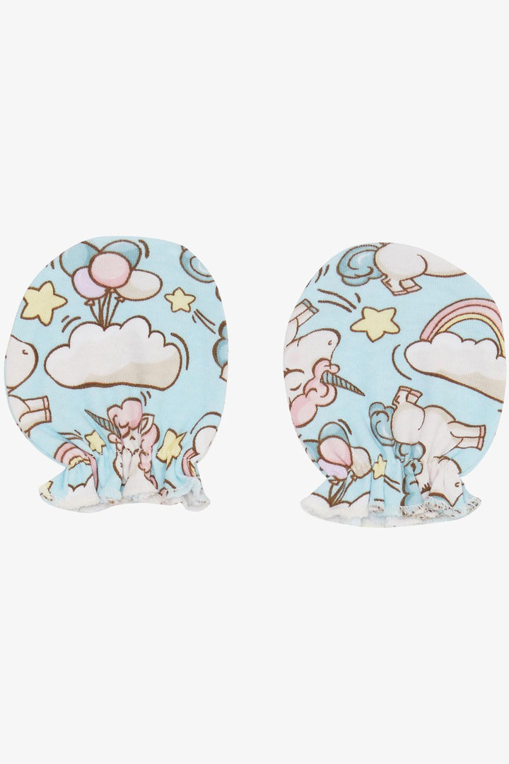 BRE Breeze Newborn Baby Mittens with Unicorn Pattern Turquoise - Greeley