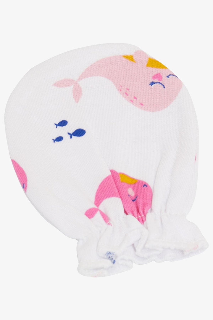 BRE Breeze Newborn Baby Mittens Cute Dolphin Patterned White - Harrow