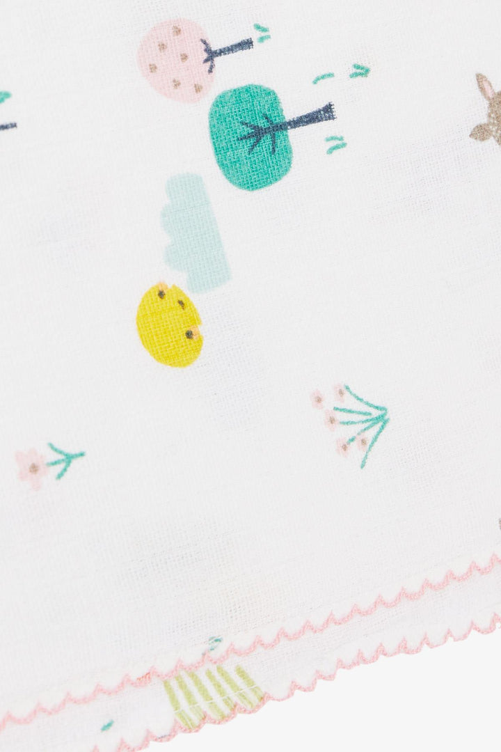 BRE Breeze Newborn Baby Muslin Learnt Spring Themed Shate Pattern White - Clermont -Ferrand