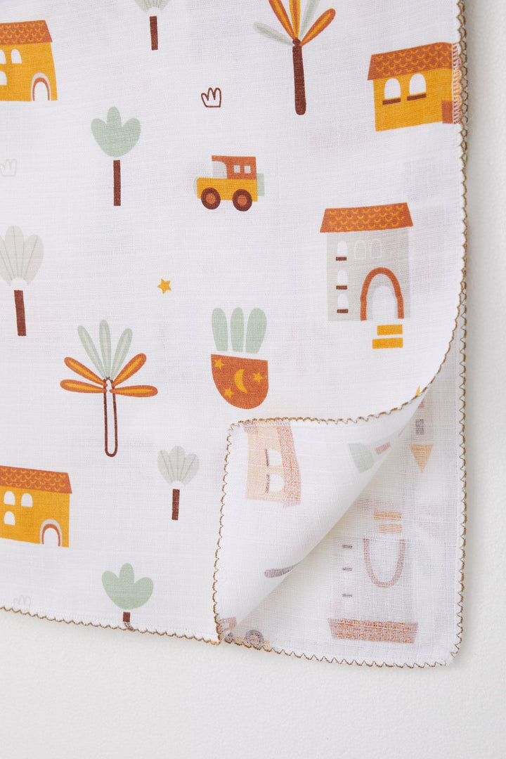 BRE Breeze Newborn Baby Muslin Blanket Street Themed Tree Pattern Ecru - Acapulco de Juárez