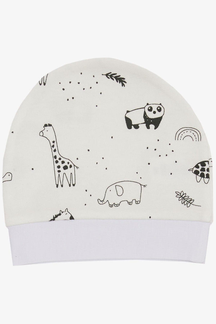 BRE Breeze Newborn Baby Hat with Animal Pattern White - Teijlingen