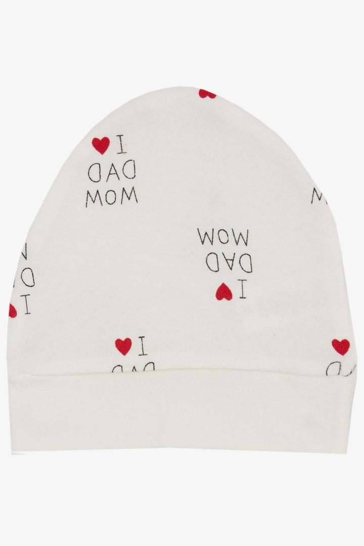 BRE Breeze Newborn Baby Hat with Heart Pattern in Beige - Ciudad Lerdo