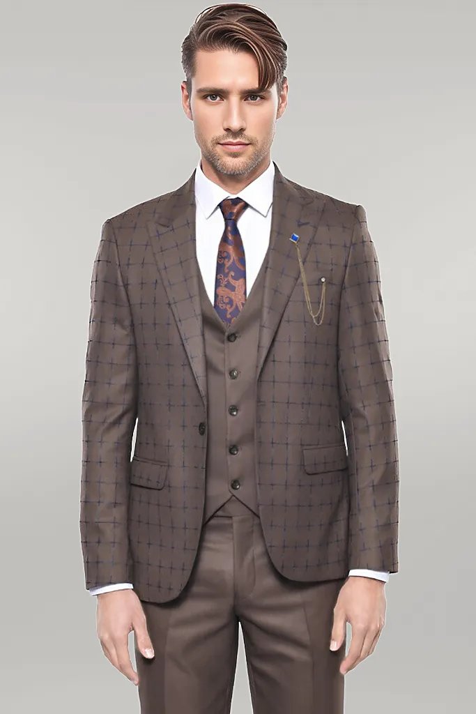 WSS Brown Checked Suit  - Singen