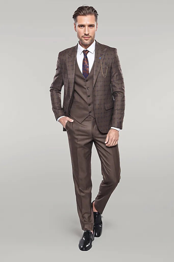 WSS Brown Checked Suit  - Singen