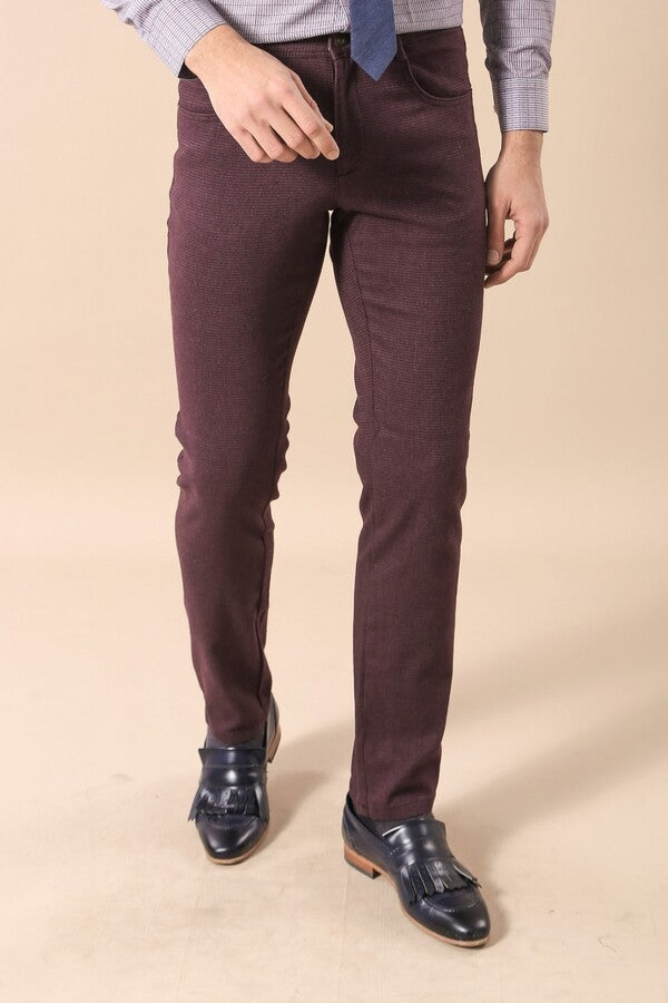 WSS Burgundy Patterned Pants  - Singen