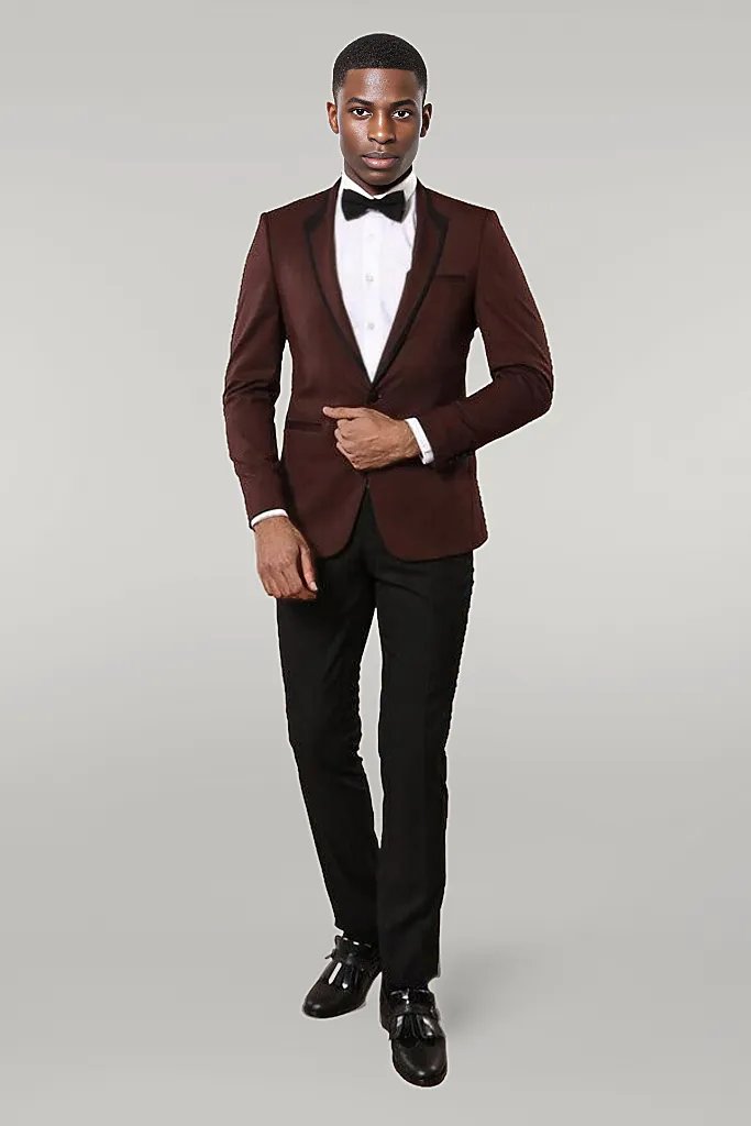 WSS Burgundy Shawl Lapel Tuxedo  - Singen