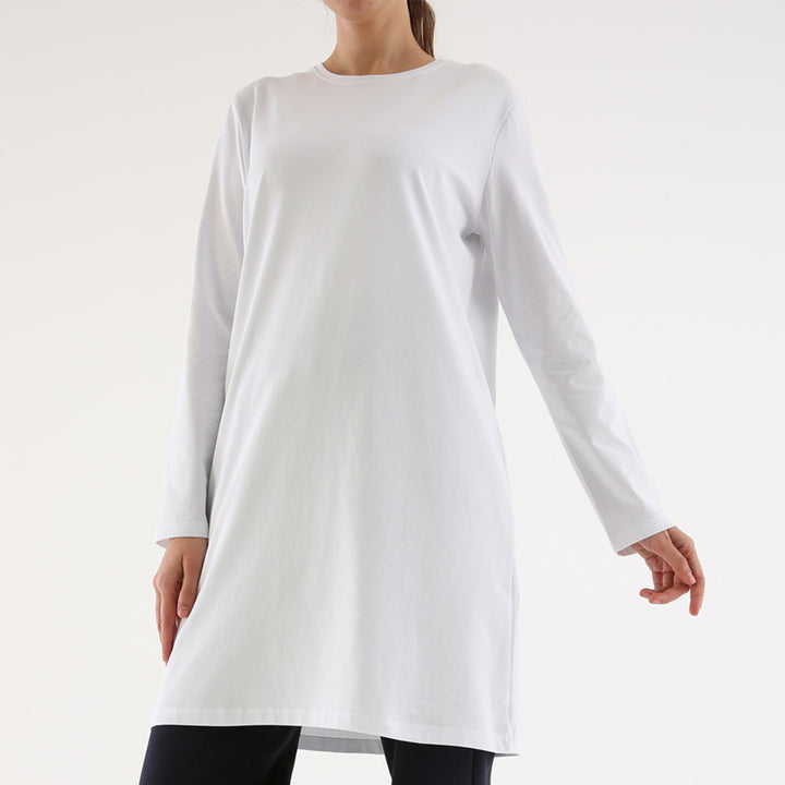 TLD Women Allday White Plus Size Supreme Sweat Tunic - Agua Prieta