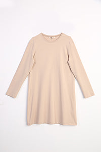 TLD Women Allday Beige Plus Size Supreme Sweat Tunic - Dunedin